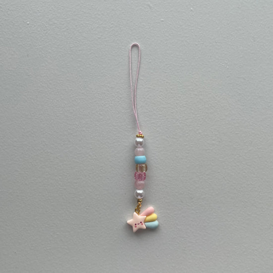 Mini Phone Strap Pink Star