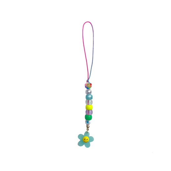Mini Phone Strap Blue Flower